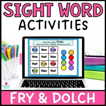 Preview of Sight Word Practice and Games | Fry Words Dolch Words