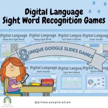 Preview of Digital Sight Word Recognition Games Bundles for Kindergarten - Grade 1