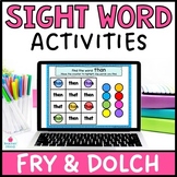 Google Slides Sight Word Games and Activities for Digital 