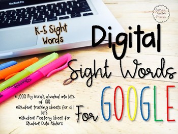 Preview of Digital Sight Words for Google