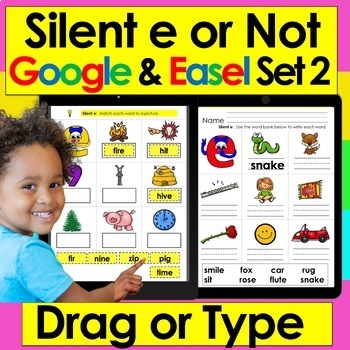 Digital Silent e for Easel Activities and Google Slides CVCE Set 2