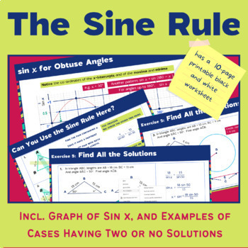 Preview of Digital Sine Rule (Trigonometry) with worksheets