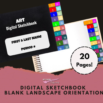 Preview of Digital Sketchbook BLANK LANDSCAPE Orientation-20 pages Google Slides Template
