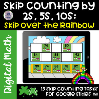 Preview of Digital Skip Counting by 2s 5s 10s | St. Patrick's Day Math | Google Slides (TM)