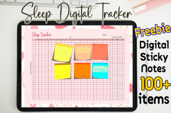 Preview of Digital Sleeep Tracker 1 pdf with Freebie Sticky Noes 100+