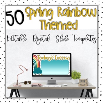 Preview of Spring Rainbow Themed Editable PowerPoint Slide Templates