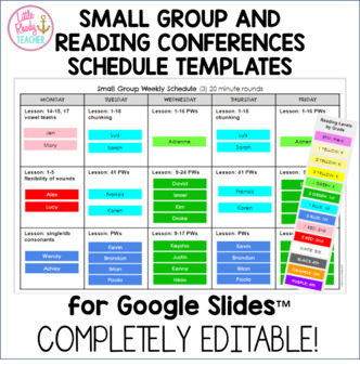 Preview of Digital Small Group and Reading Conferences Schedule Template