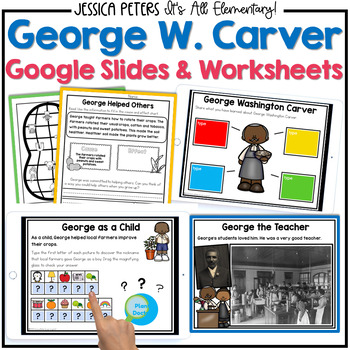 Preview of George Washington Carver Social Studies | Google Slides & Worksheets