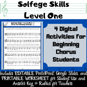 Preview of Digital Solfege Activities for Beginning Middle School Choir or Elementary Music