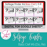 Digital Solfege Worksheet #6: Do & Re (Bass Clef)