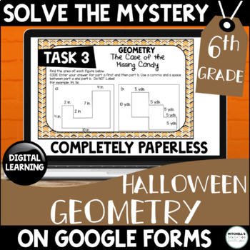 Preview of Digital Solve the Mystery | 6th Grade Geometry | Halloween