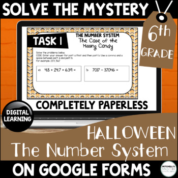Preview of Digital Solve the Mystery | 6th Grade The Number System | Halloween