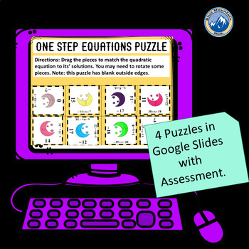Preview of Digital Solving One Step Equations Puzzle Set
