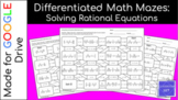 Digital Solving Rational Equations Math Mazes for Distance Learning