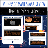 Digital Space Themed ESCAPE ROOM for 7th Grade Math STAAR Review