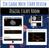 Digital Space Themed ESCAPE ROOM for 8th Grade Math STAAR Review