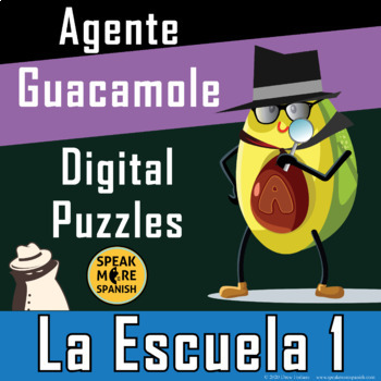 Preview of Digital Spanish Activities School Vocabulary PART 1. Juegos Digitales La Escuela