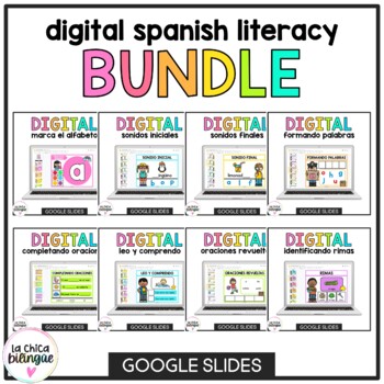 Preview of Digital Spanish Literacy Growing Bundle | Google Classroom™