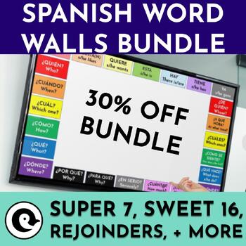 Preview of EDITABLE Digital Spanish Word Wall BUNDLE