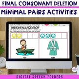 Digital Speech Folder Final Consonant Deletion Minimal Pairs