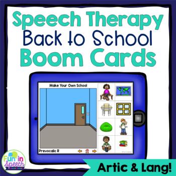 Preview of Digital Speech Therapy Boom Cards for Back to School