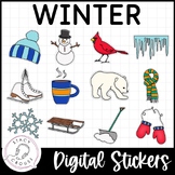 Digital Speech Therapy Resource Winter Stickers Teletherap