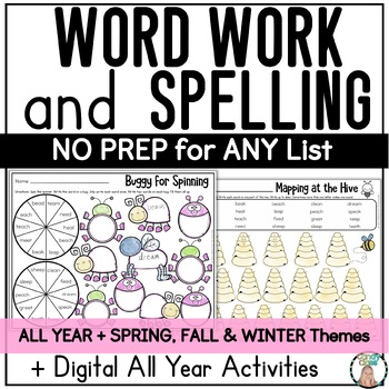 Preview of Spring Editable Spelling Practice Activities Sight Word Worksheets SoR Word Work