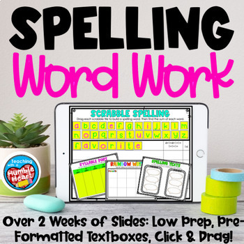 Preview of Digital Spelling & Word Work Activities for Any Spelling List with Choice Boards