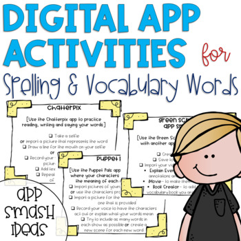 Preview of Digital App Activities for Spelling and Vocabulary Words