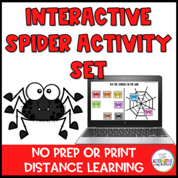 Preview of Digital Spider Interactive Activity Set No Print Sped Pre-K