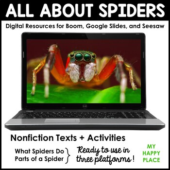 Preview of Digital Spiders Activities - Boom, Seesaw, & Google Slides