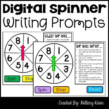 Preview of Writing Prompts Digital Spinner