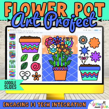 Preview of Digital Build A Spring Flower Pot Activity & Writing Prompts on Google Slides