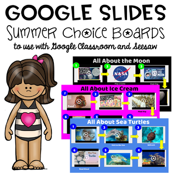 Preview of Digital Summer/End of Year Choice Boards for Seesaw and Google Classroom