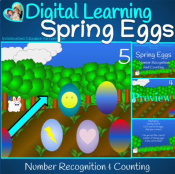 Preview of Digital Spring Eggs Number Recognition and Counting Distance Learning
