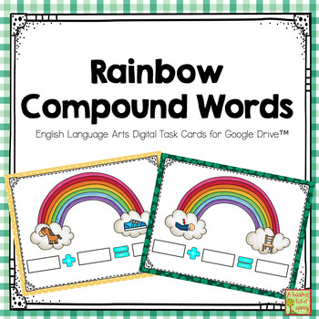 Preview of Digital Spring Language Task Cards- Rainbow Compound Words