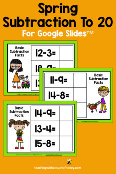Digital Spring Math Activities - Basic Math Facts Addition and Subtraction