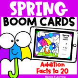 Digital Spring Math Boom Cards for Addition Fact Fluency