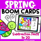 Digital Spring Math Boom Cards for Subtraction Fact Fluency
