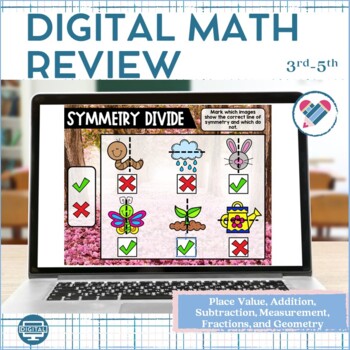 Preview of Digital Spring Math Games | Math Review Upper Elementary
