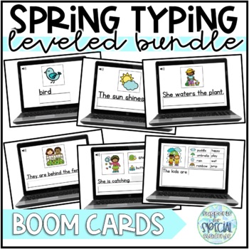 Preview of Digital Spring Typing Bundle - Boom Cards Distance Learning