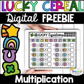 Preview of Digital St. Patrick's Day Multiplication | Lucky Charm Math Google Slides