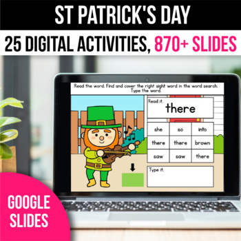 Preview of Digital St Patricks Day Activities Math Games for Google Slides Google Classroom