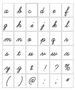 cursive alphabet lowercase