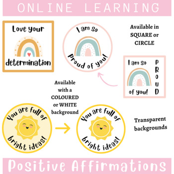 Preview of Digital Stamps: Positive Affirmations