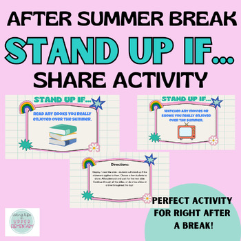 Preview of Digital Stand up if... after Summer Break Share Activity