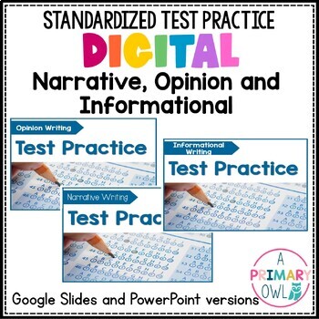 Preview of Digital Standardized Test Prep Narrative and Opinion Writing