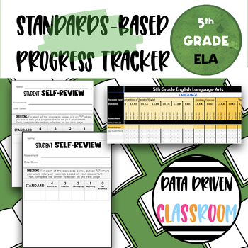 Preview of Digital Standards-Based Tracker | 5th Grade ELA (Student Self-Reported Grades)