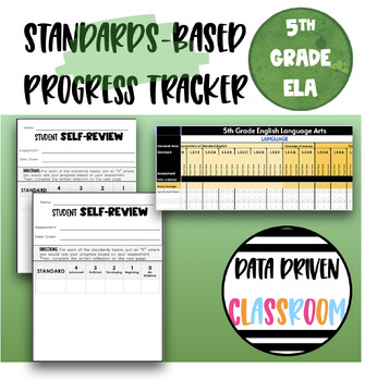 Preview of Digital Standards-Based Tracker | 5th Grade ELA (Student Self-Reported Grades)