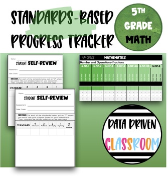 Preview of Digital Standards-Based Tracker | 5th Grade Math (Student Self-Reported Grades)